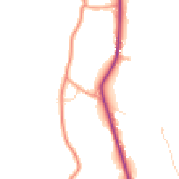Daytime road noise heatmap for TN18 5EJ