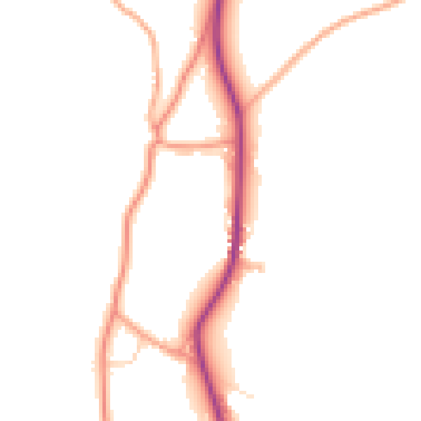 Daytime road noise heatmap for TN18 5ER