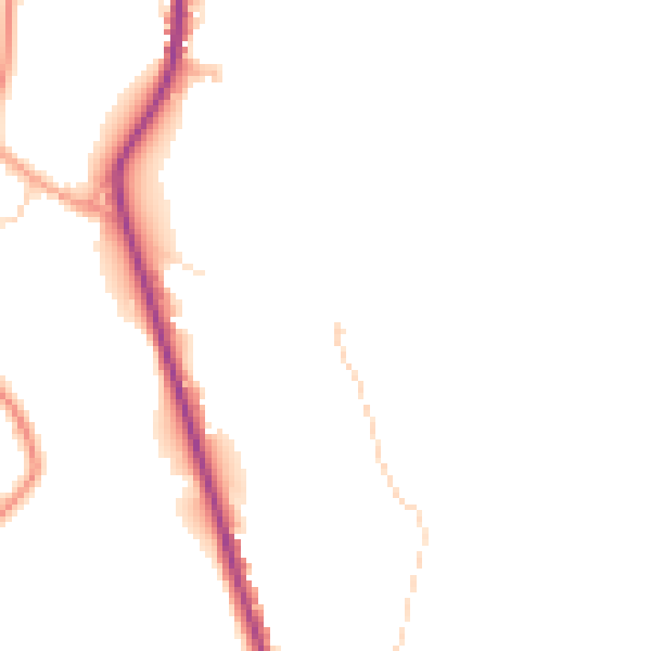 Daytime road noise heatmap for TN18 5EU