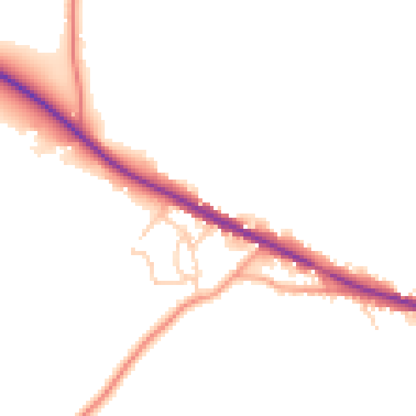 Daytime road noise heatmap for TN18 5HT