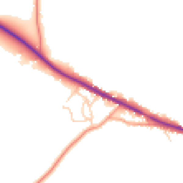 Daytime road noise heatmap for TN18 5HX