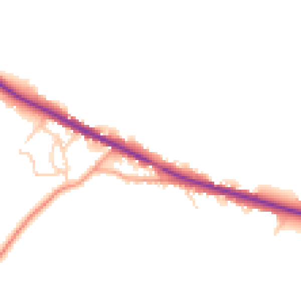 Daytime road noise heatmap for TN18 5JD