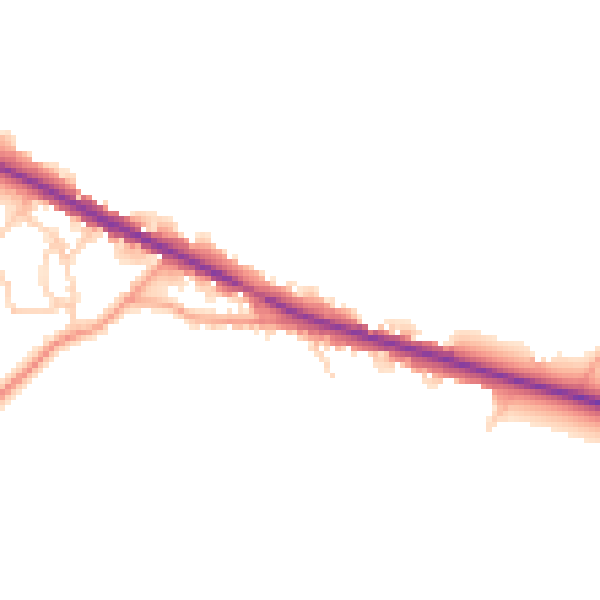 Daytime road noise heatmap for TN18 5JE