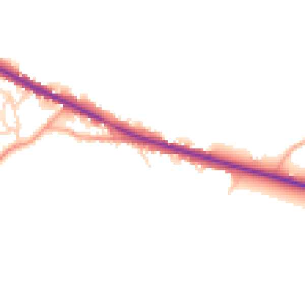 Daytime road noise heatmap for TN18 5JN