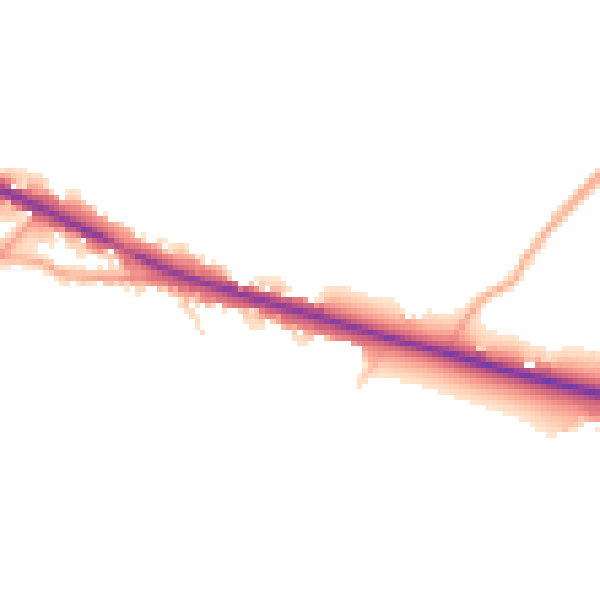 Daytime road noise heatmap for TN18 5JQ