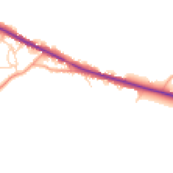 Daytime road noise heatmap for TN18 5JR