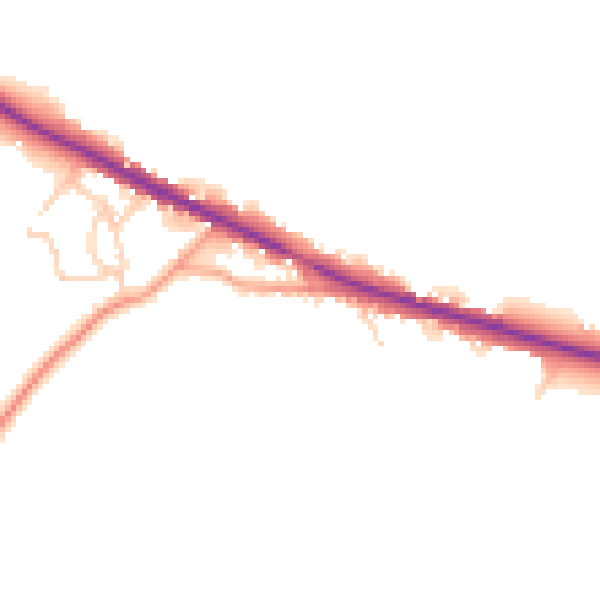 Daytime road noise heatmap for TN18 5JS