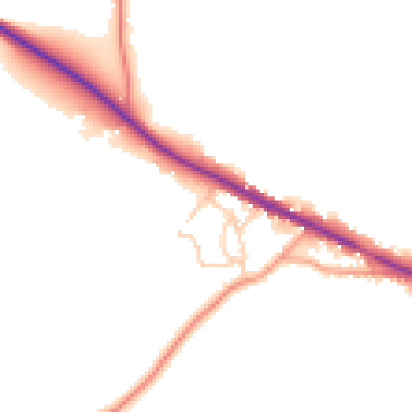 Daytime road noise heatmap for TN18 5LB