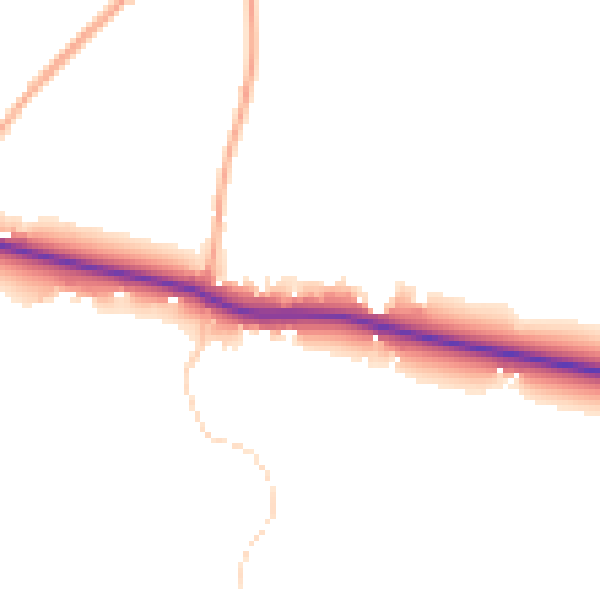 Daytime road noise heatmap for TN18 5PQ