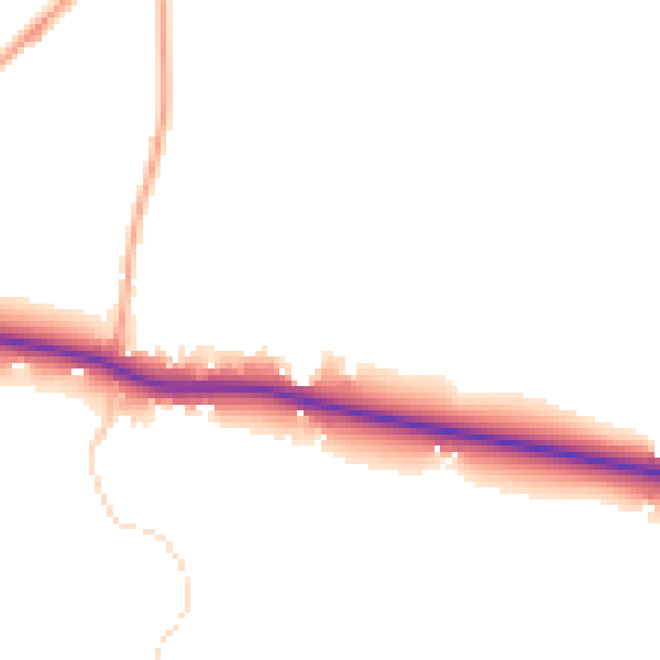 Daytime road noise heatmap for TN18 5PU