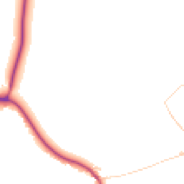Daytime road noise heatmap for TN18 5PX