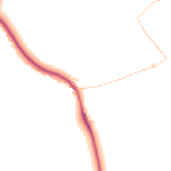 Daytime road noise heatmap for TN18 5PY