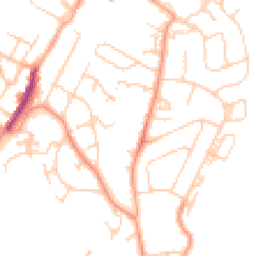 Daytime road noise heatmap for TN2 3AB