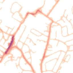 Daytime road noise heatmap for TN2 3BH