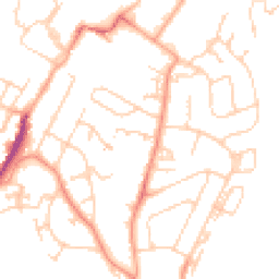 Daytime road noise heatmap for TN2 3DD