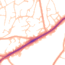 Daytime road noise heatmap for TN2 3GF