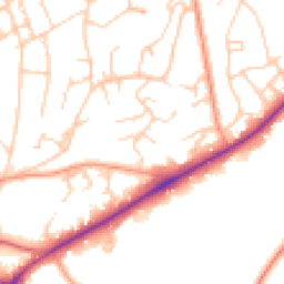 Daytime road noise heatmap for TN2 3NF