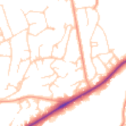 Daytime road noise heatmap for TN2 3NP