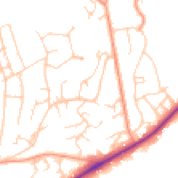 Daytime road noise heatmap for TN2 3PA