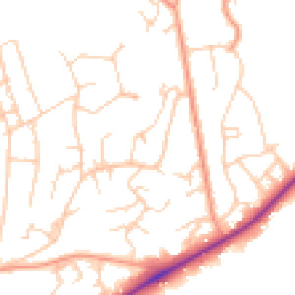 Daytime road noise heatmap for TN2 3PA