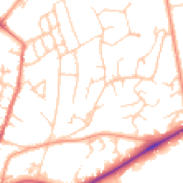 Daytime road noise heatmap for TN2 3RX