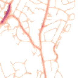 Daytime road noise heatmap for TN2 3TE
