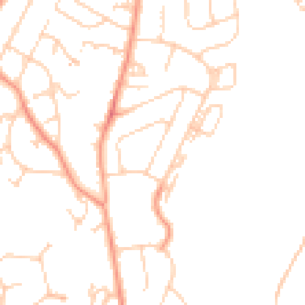 Daytime road noise heatmap for TN2 3TU