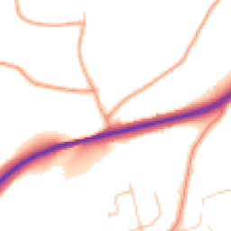 Daytime road noise heatmap for TN2 4AR