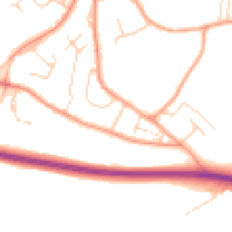 Daytime road noise heatmap for TN2 4JT