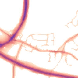 Daytime road noise heatmap for TN2 4NS