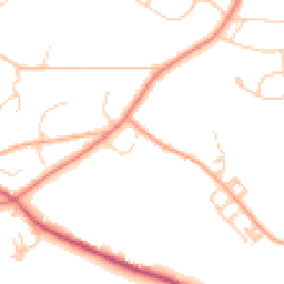 Daytime road noise heatmap for TN2 5EE