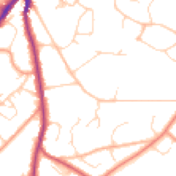 Daytime road noise heatmap for TN2 5EJ