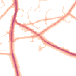 Daytime road noise heatmap for TN2 5HZ