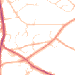 Daytime road noise heatmap for TN2 5LQ