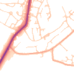 Daytime road noise heatmap for TN2 5PQ