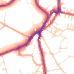Daytime road noise heatmap for TN2 5TD