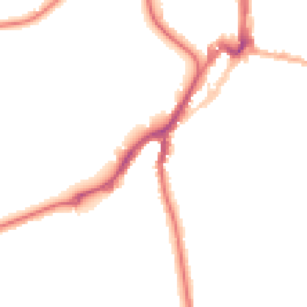 Night-time road noise heatmap for TN2 5TD