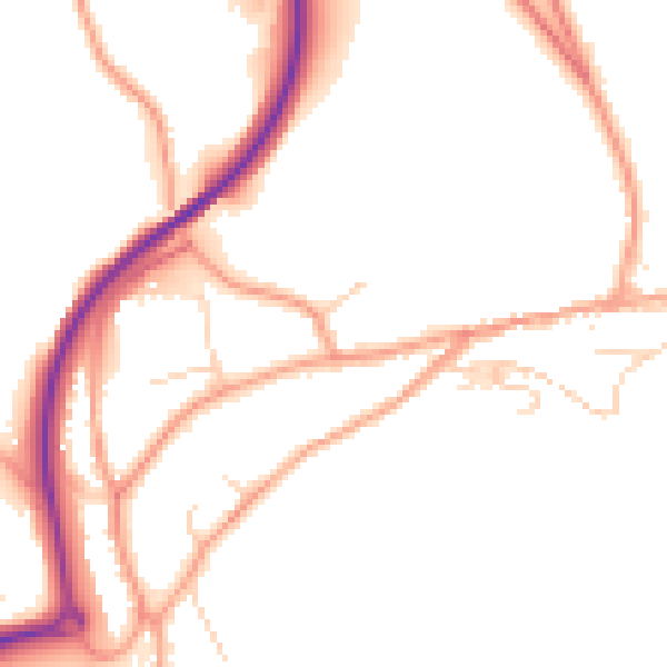 Daytime road noise heatmap for TN20 6AR