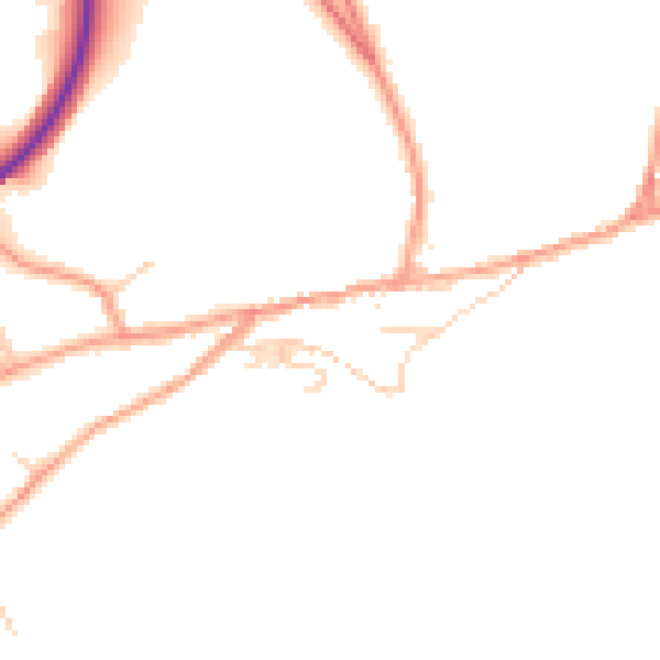 Daytime road noise heatmap for TN20 6AX