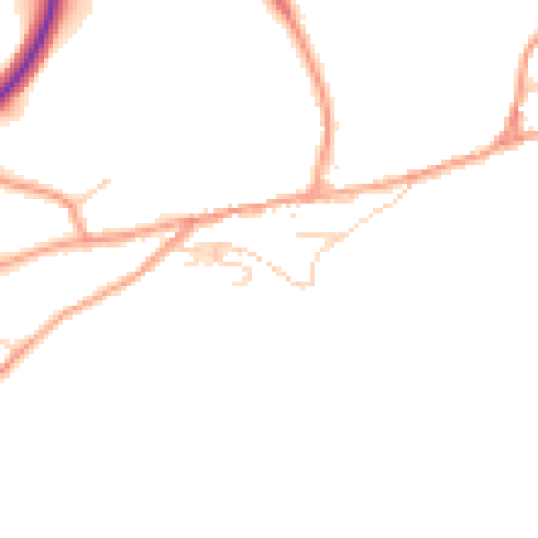 Daytime road noise heatmap for TN20 6BB