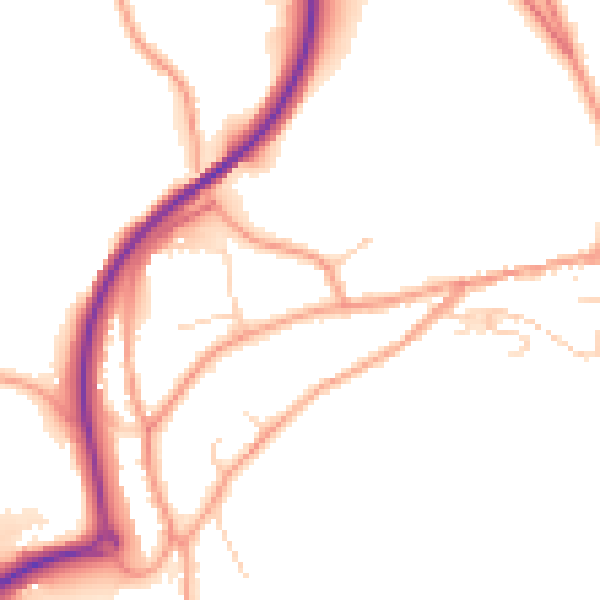 Daytime road noise heatmap for TN20 6BU