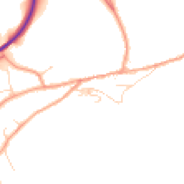 Daytime road noise heatmap for TN20 6DB