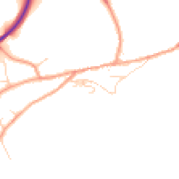 Daytime road noise heatmap for TN20 6DE