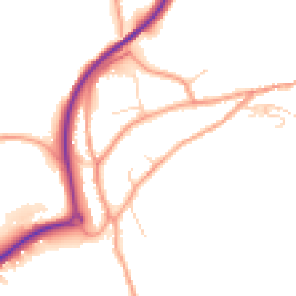 Daytime road noise heatmap for TN20 6DU