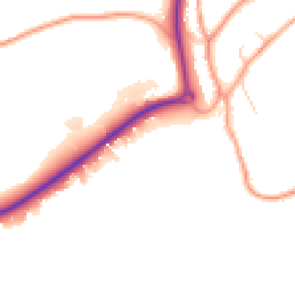 Daytime road noise heatmap for TN20 6EB