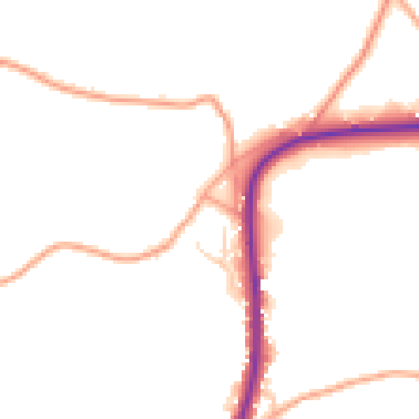 Daytime road noise heatmap for TN20 6HT