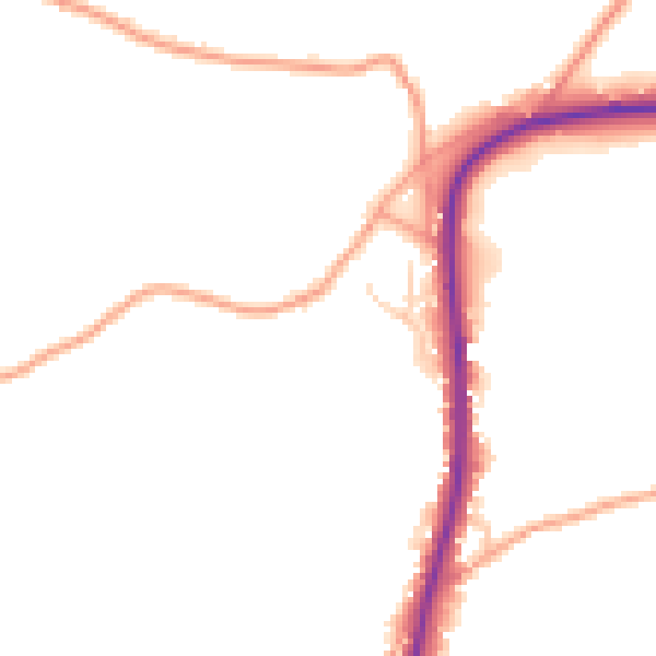 Daytime road noise heatmap for TN20 6LF