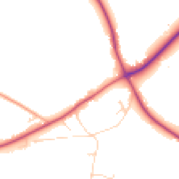 Daytime road noise heatmap for TN25 4AD