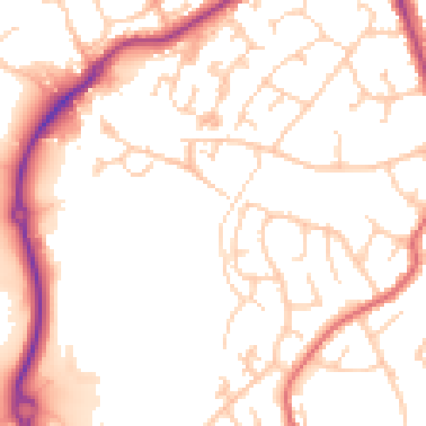 Daytime road noise heatmap for TN25 4AJ