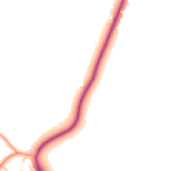 Daytime road noise heatmap for TN25 4AL